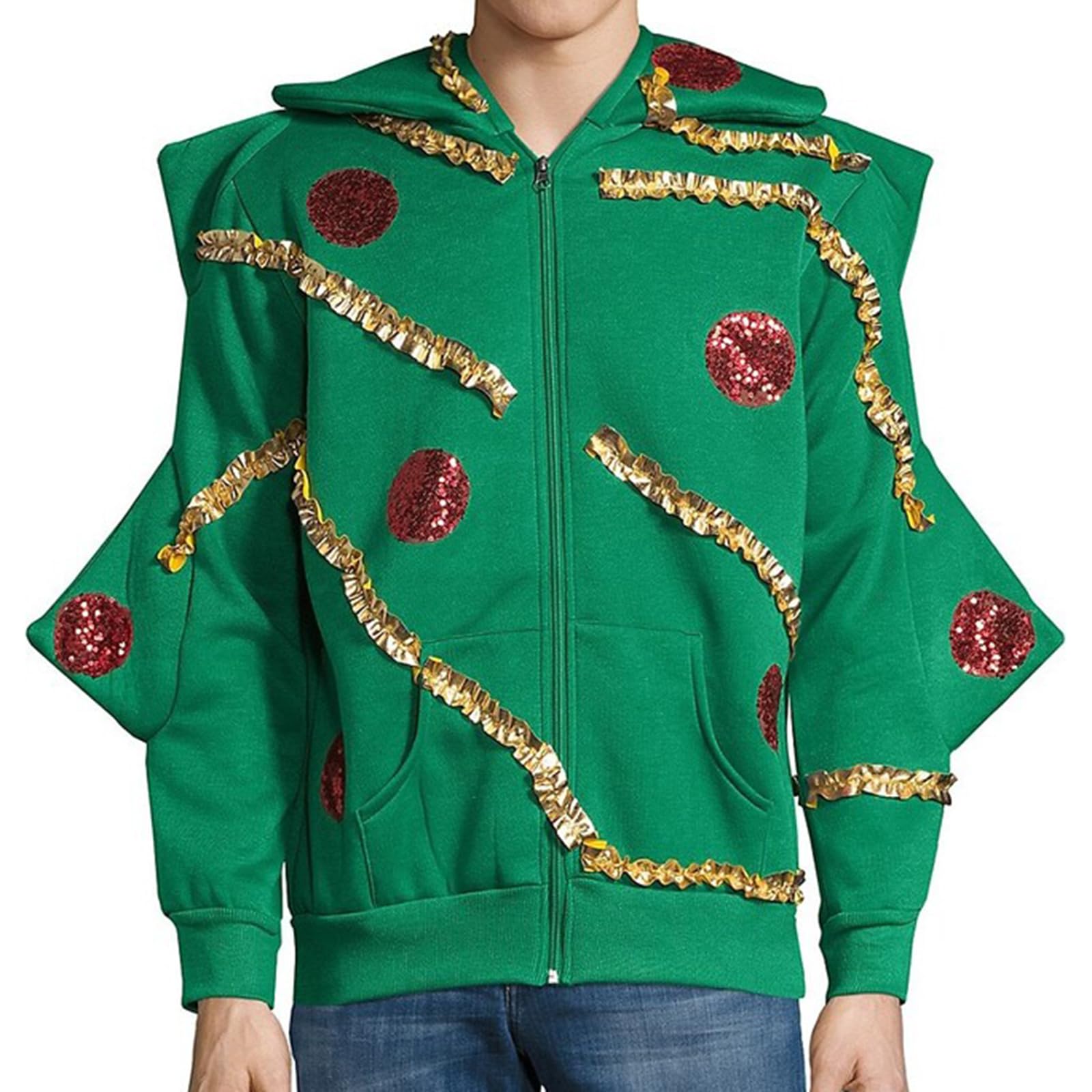 SOLILOQUY Christmas Tree Costume for Women Men Adult Tree Shaped Stage Performance Costume with Present Shoes Cosplay Outfit - Image 3