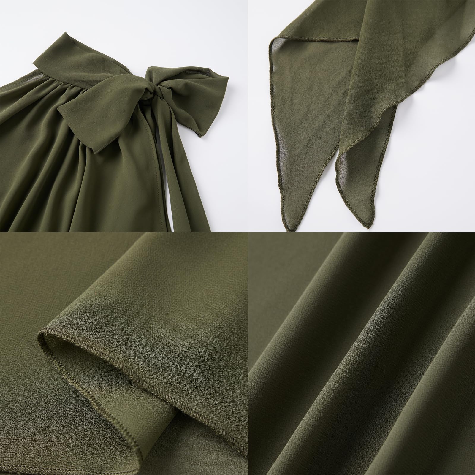 SOLILOQUY Women Y2K Polka Dot Halter Top Tie Neck High Low Hem Sleeveless Chiffon Blouse Elegant Asymmetric Flowy Tunic Top - Image 7