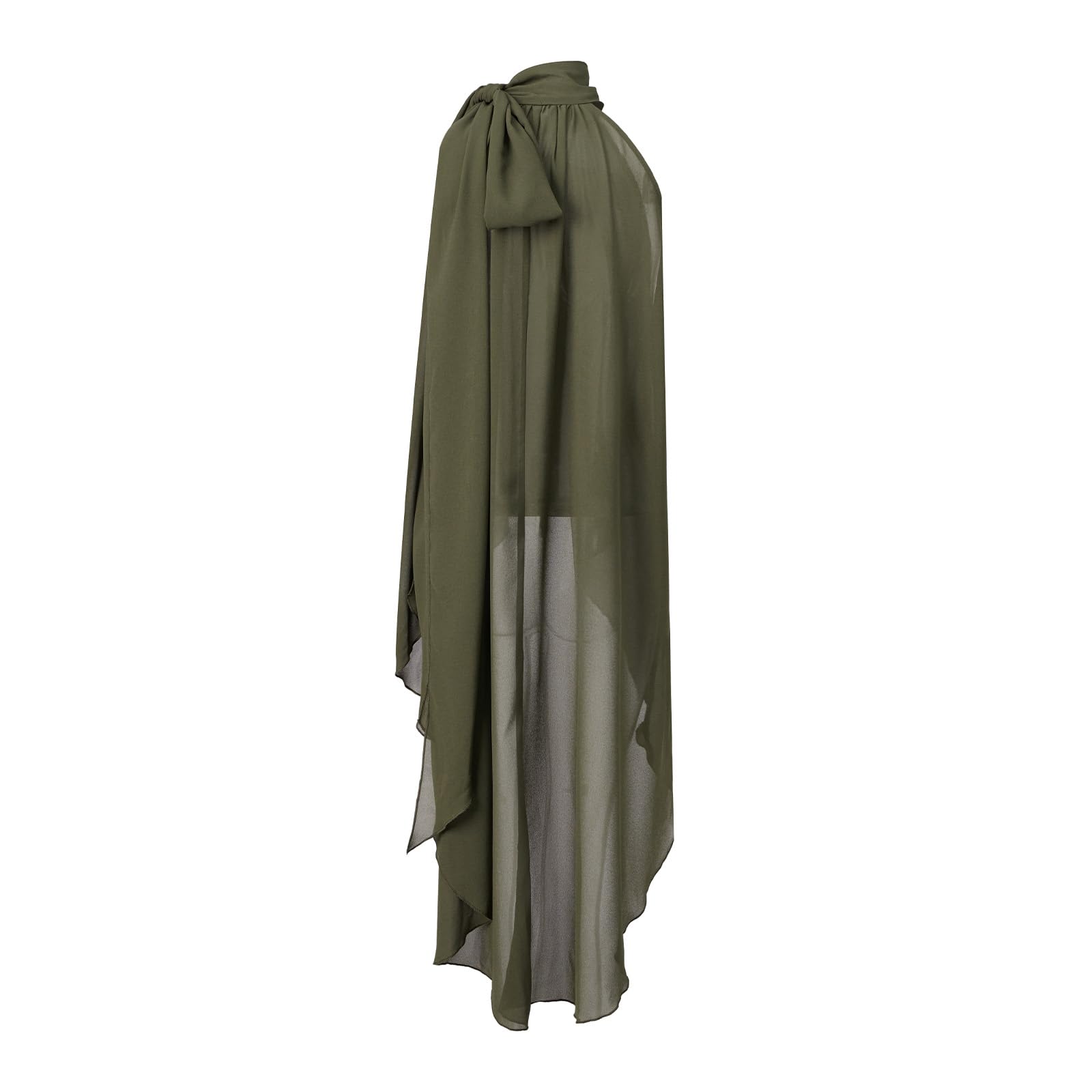 SOLILOQUY Women Y2K Polka Dot Halter Top Tie Neck High Low Hem Sleeveless Chiffon Blouse Elegant Asymmetric Flowy Tunic Top - Image 8