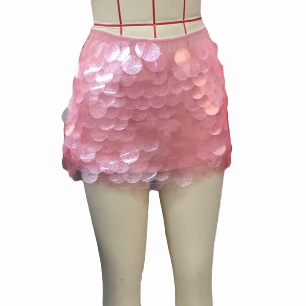 Women Y2K Sequin Mini Skirt Sexy Low Rise Sparkly Glitter Bodycon Short Skirt Coquette Party Rave Skirt Clubwear - Image 5