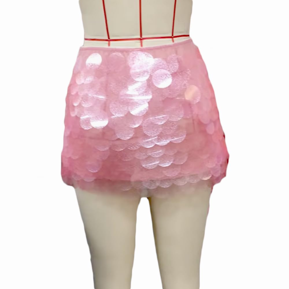 Women Y2K Sequin Mini Skirt Sexy Low Rise Sparkly Glitter Bodycon Short Skirt Coquette Party Rave Skirt Clubwear - Image 6